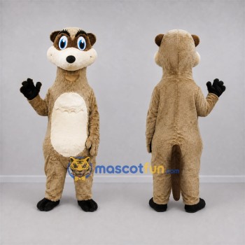 Custom Tan and Brown Meerkat Mascot Costume Adult Full Body Suit for Wildlife Events