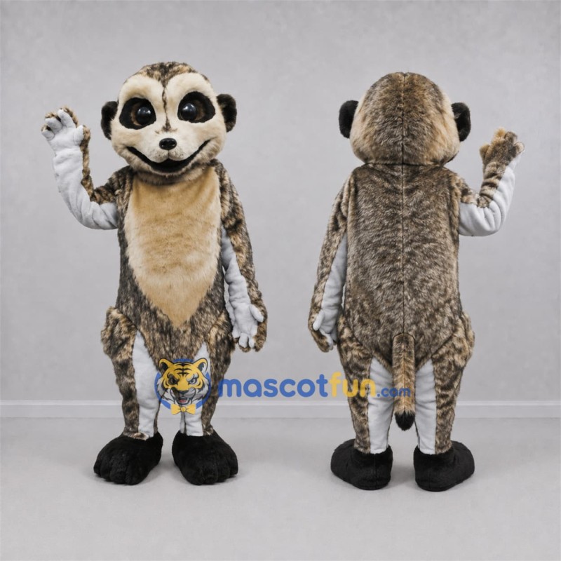 Custom Brown and Tan Meerkat Mascot Costume Adult Full Body Suit for Wildlife Events Custom Brown and Tan Meerkat Mascot Costume Adult Full Body Suit for Wildlife Events