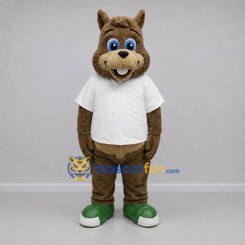 Custom Brown and White Squirrel Mascot Costume Adult Full Body Suit for Woodland Events Custom Brown and White Squirrel Mascot Costume Adult Full Body Suit for Woodland Events