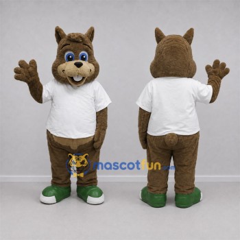Custom Brown and White Squirrel Mascot Costume Adult Full Body Suit for Woodland Events