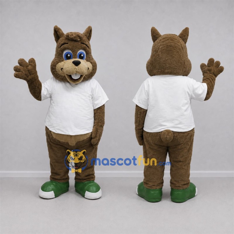 Custom Brown and White Squirrel Mascot Costume Adult Full Body Suit for Woodland Events Custom Brown and White Squirrel Mascot Costume Adult Full Body Suit for Woodland Events