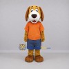 Custom Tan and Orange Dog Mascot Costume Adult Full Body Suit for School Events Custom Tan and Orange Dog Mascot Costume Adult Full Body Suit for School Events