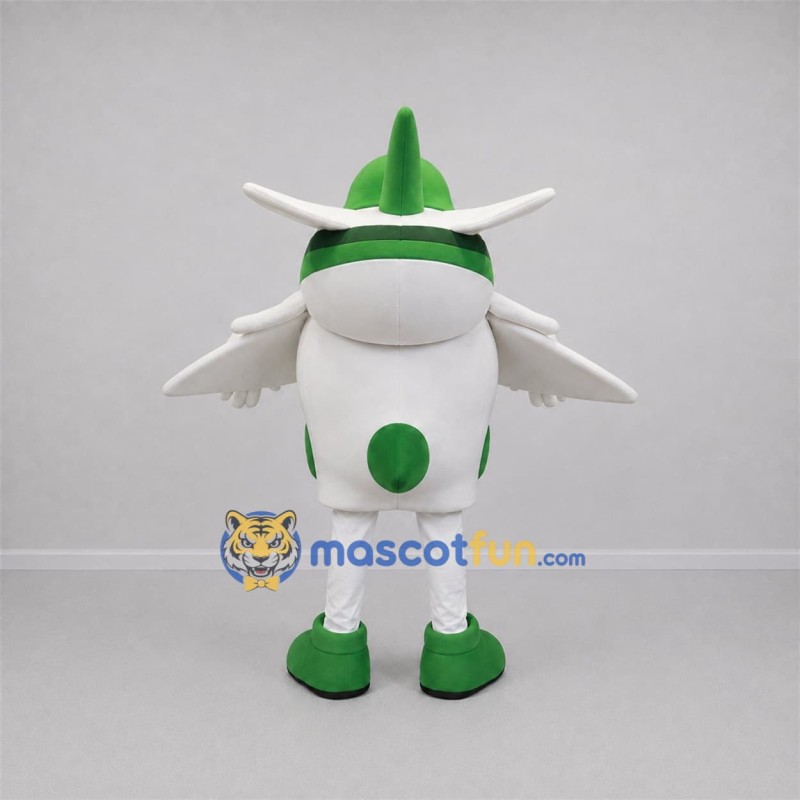 Custom White and Green Airplane Mascot Costume Adult Full Body Suit for Aviation Events Custom White and Green Airplane Mascot Costume Adult Full Body Suit for Aviation Events