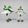 Custom White and Green Airplane Mascot Costume Adult Full Body Suit for Aviation Events