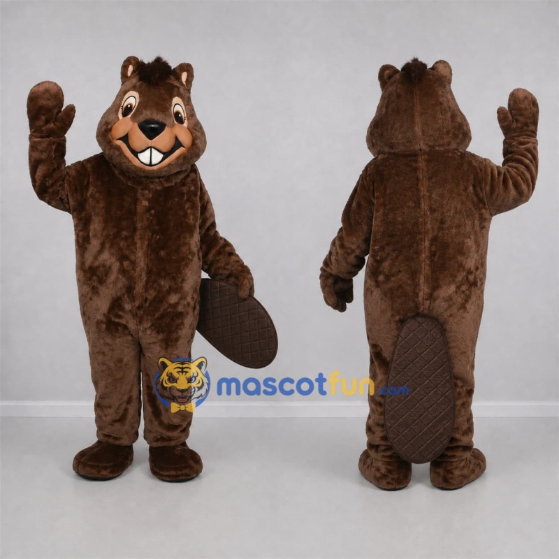 Custom Brown Beaver Mascot Costume Adult Full Body Suit for Wildlife Events Custom Brown Beaver Mascot Costume Adult Full Body Suit for Wildlife Events