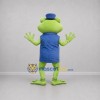 Custom Green and Blue Frog Mascot Costume Adult Full Body Suit for School Events Custom Green and Blue Frog Mascot Costume Adult Full Body Suit for School Events