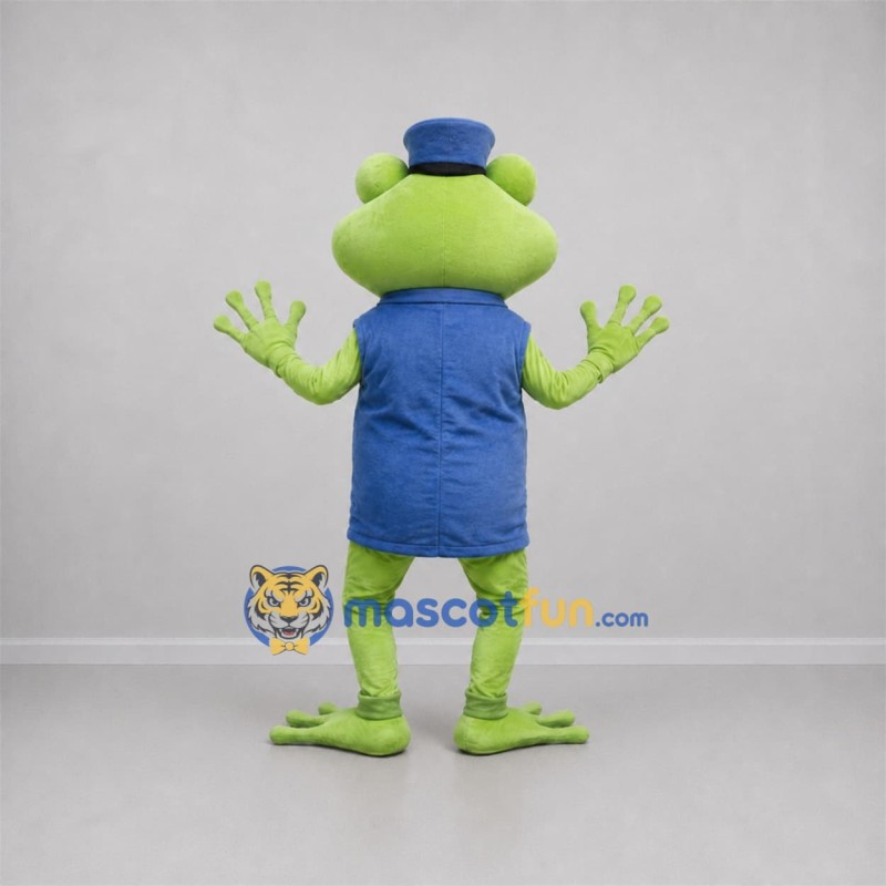 Custom Green and Blue Frog Mascot Costume Adult Full Body Suit for School Events Custom Green and Blue Frog Mascot Costume Adult Full Body Suit for School Events