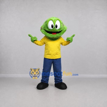 Custom Green and Yellow Frog Mascot Costume Adult Full Body Suit for School Events Custom Green and Yellow Frog Mascot Costume Adult Full Body Suit for School Events