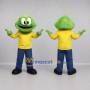 Custom Green and Yellow Frog Mascot Costume Adult Full Body Suit for School Events