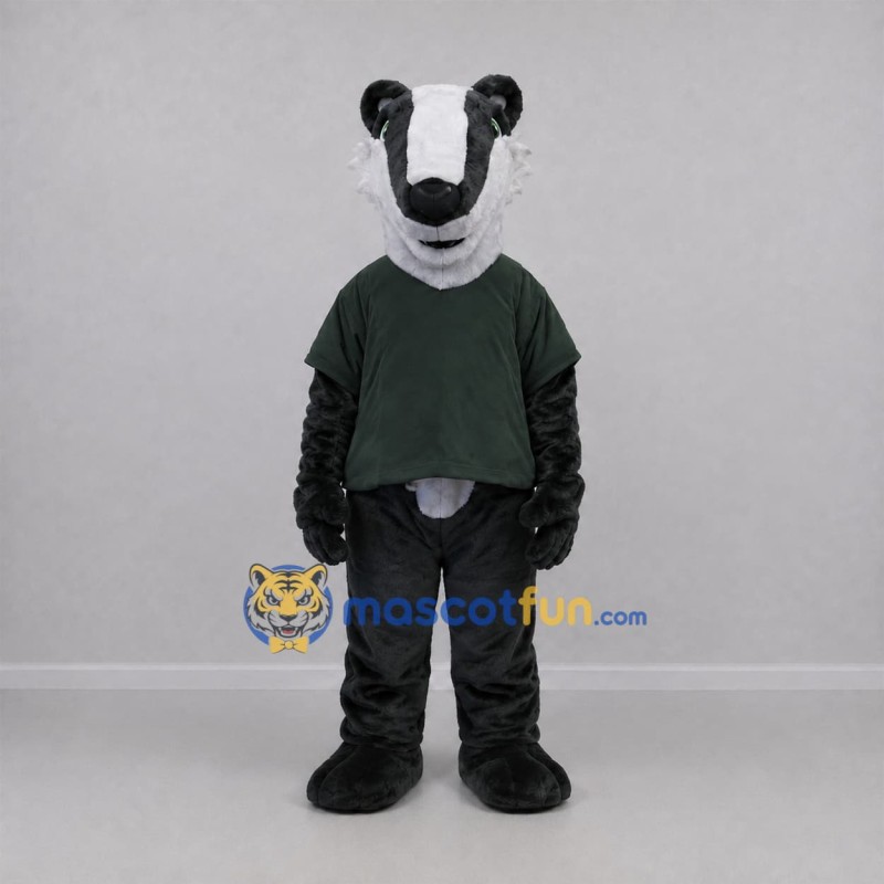 Custom Black and White Badger Mascot Costume Adult Full Body Suit for Wildlife Events Custom Black and White Badger Mascot Costume Adult Full Body Suit for Wildlife Events