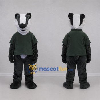 Custom Black and White Badger Mascot Costume Adult Full Body Suit for Wildlife Events