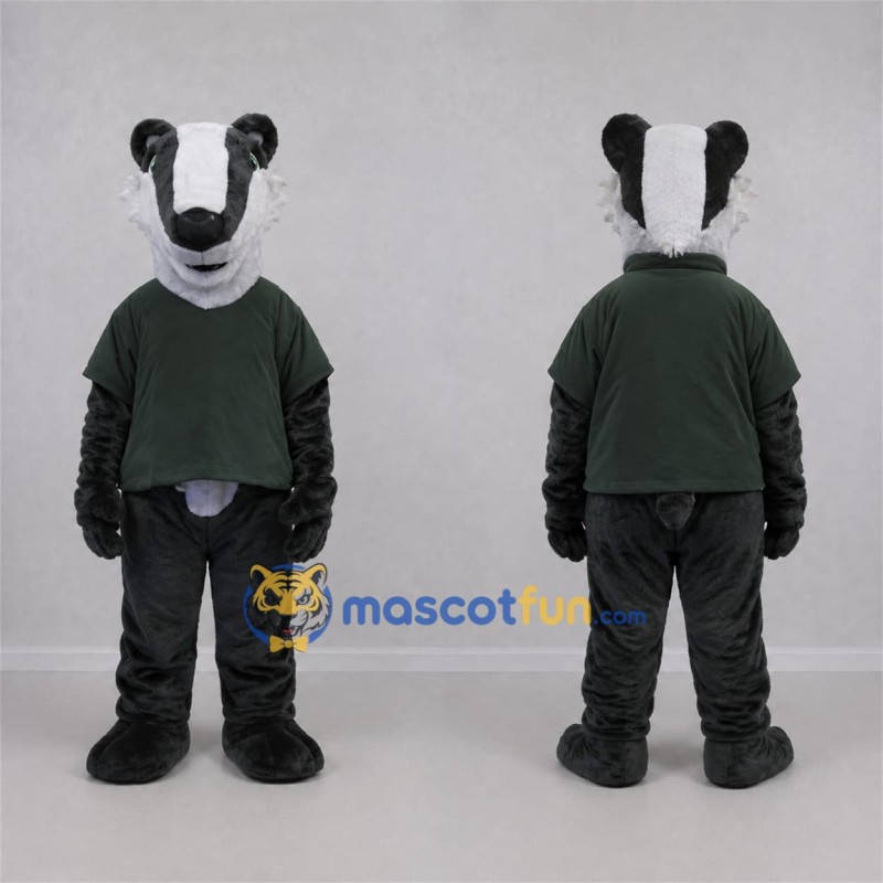 Custom Black and White Badger Mascot Costume Adult Full Body Suit for Wildlife Events Custom Black and White Badger Mascot Costume Adult Full Body Suit for Wildlife Events