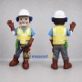 Custom Yellow and Blue Construction Worker Mascot Costume Adult Full Body Suit for Safety Awareness Events
