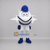 Custom White and Blue Airplane Mascot Costume Adult Full Body Suit for Aviation Events Custom White and Blue Airplane Mascot Costume Adult Full Body Suit for Aviation Events