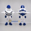 Custom White and Blue Airplane Mascot Costume Adult Full Body Suit for Aviation Events Custom White and Blue Airplane Mascot Costume Adult Full Body Suit for Aviation Events