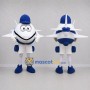Custom White and Blue Airplane Mascot Costume Adult Full Body Suit for Aviation Events