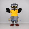 Custom Gray and Yellow Owl Mascot Costume Adult Full Body Suit for School Events Custom Gray and Yellow Owl Mascot Costume Adult Full Body Suit for School Events