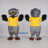 Custom Gray and Yellow Owl Mascot Costume Adult Full Body Suit for School Events Custom Gray and Yellow Owl Mascot Costume Adult Full Body Suit for School Events