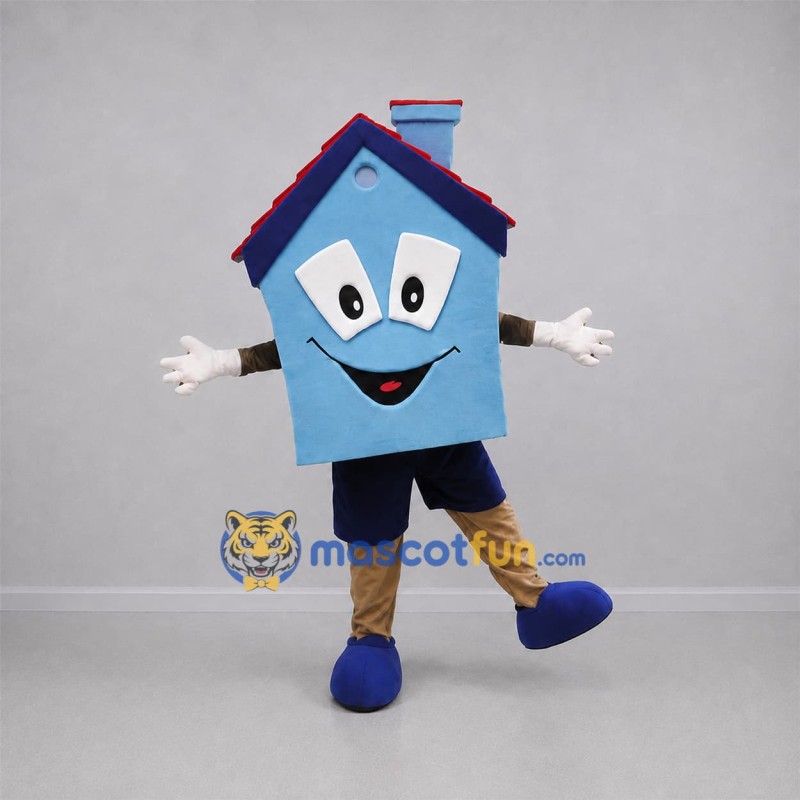Custom Blue and Red House Mascot Costume Adult Full Body Suit for Community Events Custom Blue and Red House Mascot Costume Adult Full Body Suit for Community Events