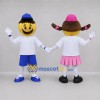 Custom Yellow and Blue Tennis Ball Mascot Costume Adult Full Body Suit for Tennis Events Custom Yellow and Blue Tennis Ball Mascot Costume Adult Full Body Suit for Tennis Events