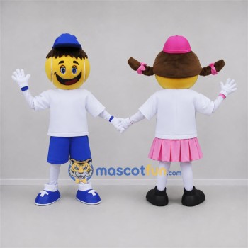 Custom Yellow and Blue Tennis Ball Mascot Costume Adult Full Body Suit for Tennis Events
