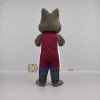 Custom Gray and Burgundy Cat Mascot Costume Adult Full Body Suit for Sports Events Custom Gray and Burgundy Cat Mascot Costume Adult Full Body Suit for Sports Events