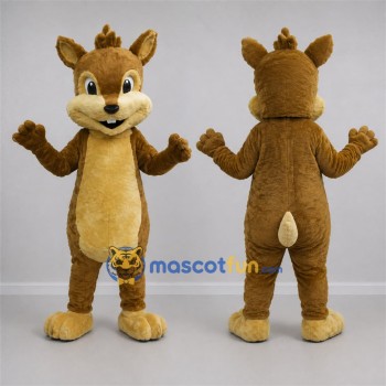 Custom Brown and Tan Squirrel Mascot Costume Adult Full Body Suit for Woodland Events