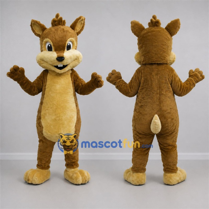 Custom Brown and Tan Squirrel Mascot Costume Adult Full Body Suit for Woodland Events Custom Brown and Tan Squirrel Mascot Costume Adult Full Body Suit for Woodland Events