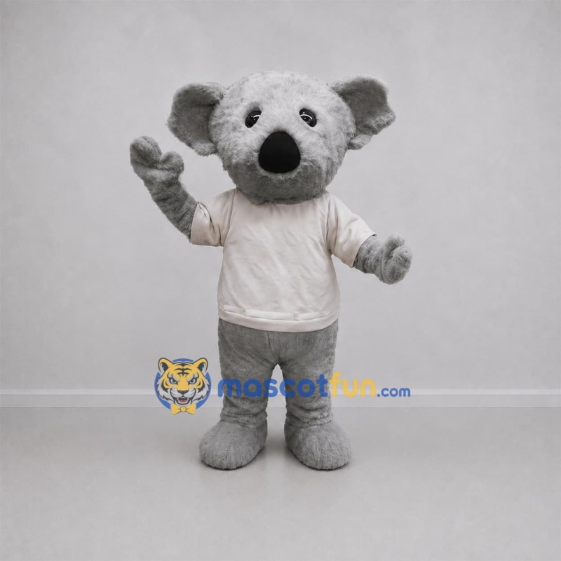 Custom Gray and White Koala Mascot Costume Adult Full Body Suit for Wildlife Events Custom Gray and White Koala Mascot Costume Adult Full Body Suit for Wildlife Events