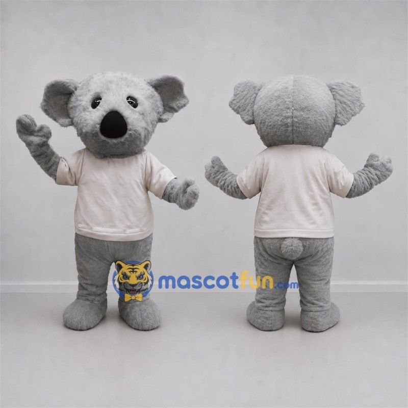 Custom Gray and White Koala Mascot Costume Adult Full Body Suit for Wildlife Events Custom Gray and White Koala Mascot Costume Adult Full Body Suit for Wildlife Events