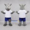Custom Gray and White Rhinoceros Mascot Costume Adult Full Body Suit for Wildlife Events Custom Gray and White Rhinoceros Mascot Costume Adult Full Body Suit for Wildlife Events