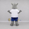 Custom Gray and White Rhinoceros Mascot Costume Adult Full Body Suit for Wildlife Events Custom Gray and White Rhinoceros Mascot Costume Adult Full Body Suit for Wildlife Events