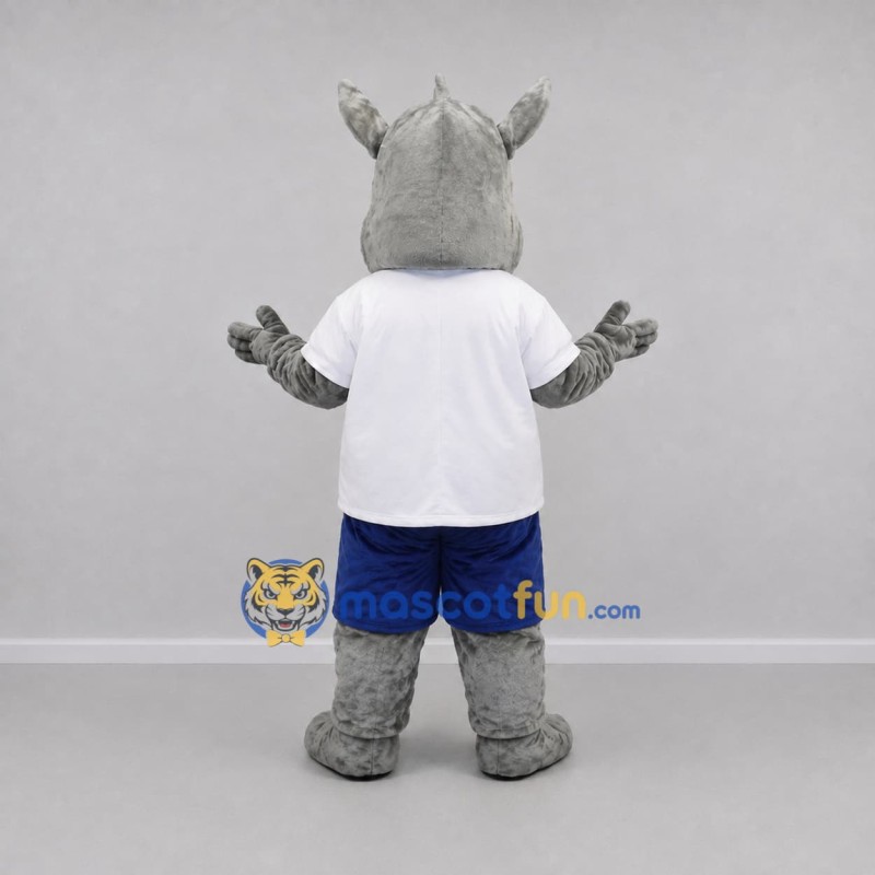 Custom Gray and White Rhinoceros Mascot Costume Adult Full Body Suit for Wildlife Events Custom Gray and White Rhinoceros Mascot Costume Adult Full Body Suit for Wildlife Events
