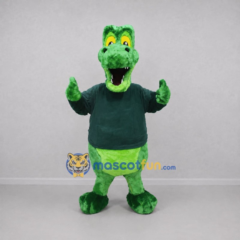 Custom Green Crocodile Mascot Costume Adult Full Body Suit for Wildlife Events Custom Green Crocodile Mascot Costume Adult Full Body Suit for Wildlife Events