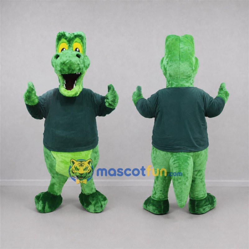 Custom Green Crocodile Mascot Costume Adult Full Body Suit for Wildlife Events Custom Green Crocodile Mascot Costume Adult Full Body Suit for Wildlife Events