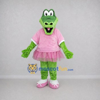 Custom Green and Pink Crocodile Mascot Costume Adult Full Body Suit for School Events Custom Green and Pink Crocodile Mascot Costume Adult Full Body Suit for School Events