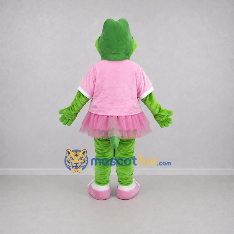 Custom Green and Pink Crocodile Mascot Costume Adult Full Body Suit for School Events Custom Green and Pink Crocodile Mascot Costume Adult Full Body Suit for School Events
