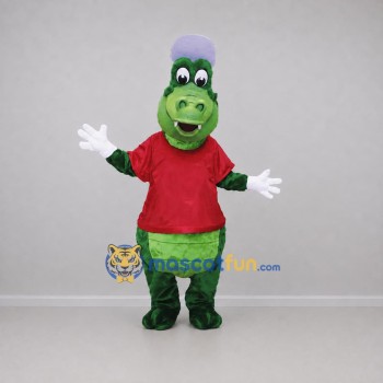 Custom Green and Red Crocodile Mascot Costume Adult Full Body Suit for School Events Custom Green and Red Crocodile Mascot Costume Adult Full Body Suit for School Events