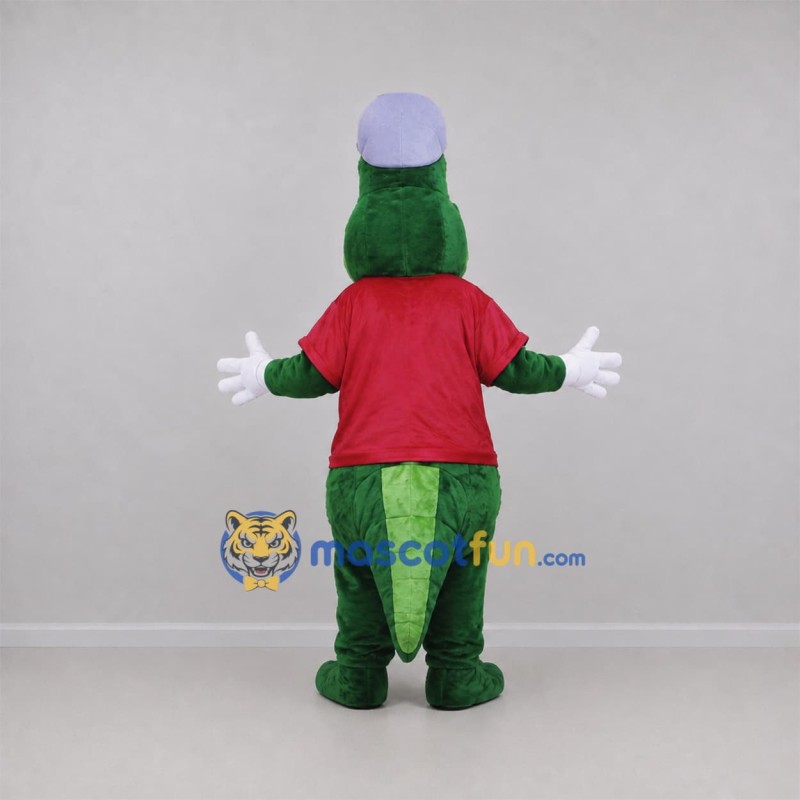 Custom Green and Red Crocodile Mascot Costume Adult Full Body Suit for School Events Custom Green and Red Crocodile Mascot Costume Adult Full Body Suit for School Events