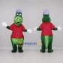 Custom Green and Red Crocodile Mascot Costume Adult Full Body Suit for School Events