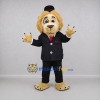 Custom Tan and Black Gentleman Lion Mascot Costume Adult Full Body Suit for Formal Events