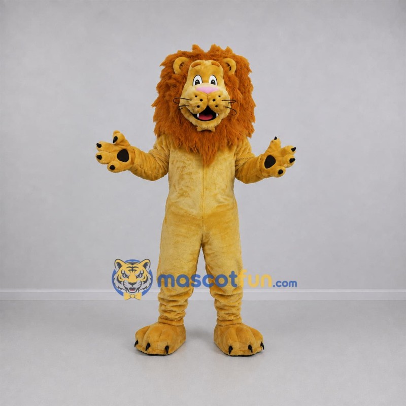 Custom Golden Yellow and Brown Lion Mascot Costume Adult Full Body Suit for Jungle Events Custom Golden Yellow and Brown Lion Mascot Costume Adult Full Body Suit for Jungle Events