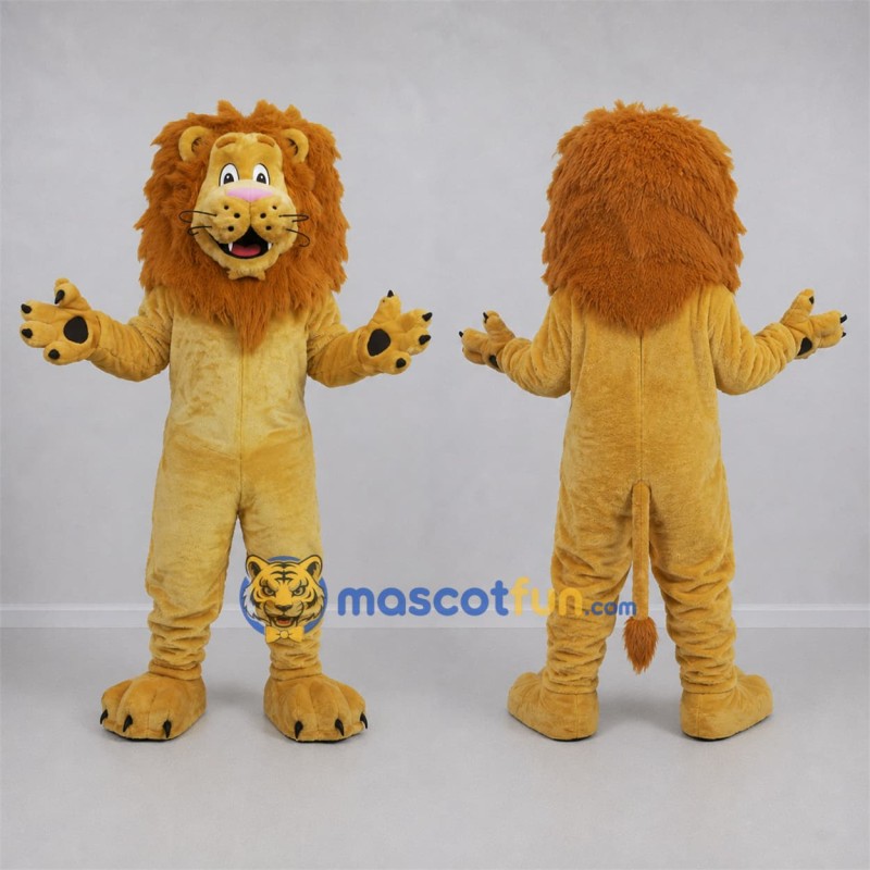 Custom Golden Yellow and Brown Lion Mascot Costume Adult Full Body Suit for Jungle Events Custom Golden Yellow and Brown Lion Mascot Costume Adult Full Body Suit for Jungle Events