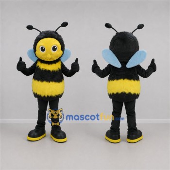 Custom Yellow and Black Bee Mascot Costume Adult Full Body Suit for School Events