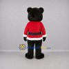Custom Black and Red Santa Bear Mascot Costume Adult Full Body Suit for Christmas Events Custom Black and Red Santa Bear Mascot Costume Adult Full Body Suit for Christmas Events