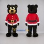 Custom Black and Red Santa Bear Mascot Costume Adult Full Body Suit for Christmas Events
