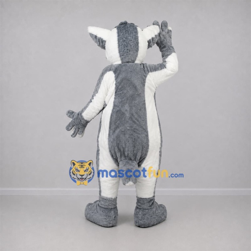 Custom Gray and White Lemur Mascot Costume Adult Full Body Suit for Wildlife Events