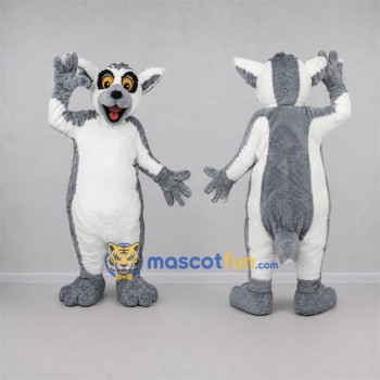 Custom Gray and White Lemur Mascot Costume Adult Full Body Suit for Wildlife Events