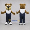 Custom Brown and Navy Blue Bear Mascot Costume Adult Full Body Suit for Sports Events Custom Brown and Navy Blue Bear Mascot Costume Adult Full Body Suit for Sports Events