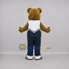 Custom Brown and Navy Blue Bear Mascot Costume Adult Full Body Suit for Sports Events Custom Brown and Navy Blue Bear Mascot Costume Adult Full Body Suit for Sports Events